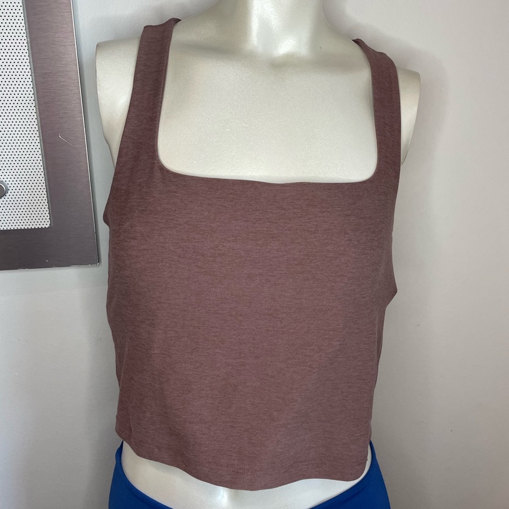 Beyond Yoga Spacedye Square Neck Cropped Tank - Sienna Brown Size Large